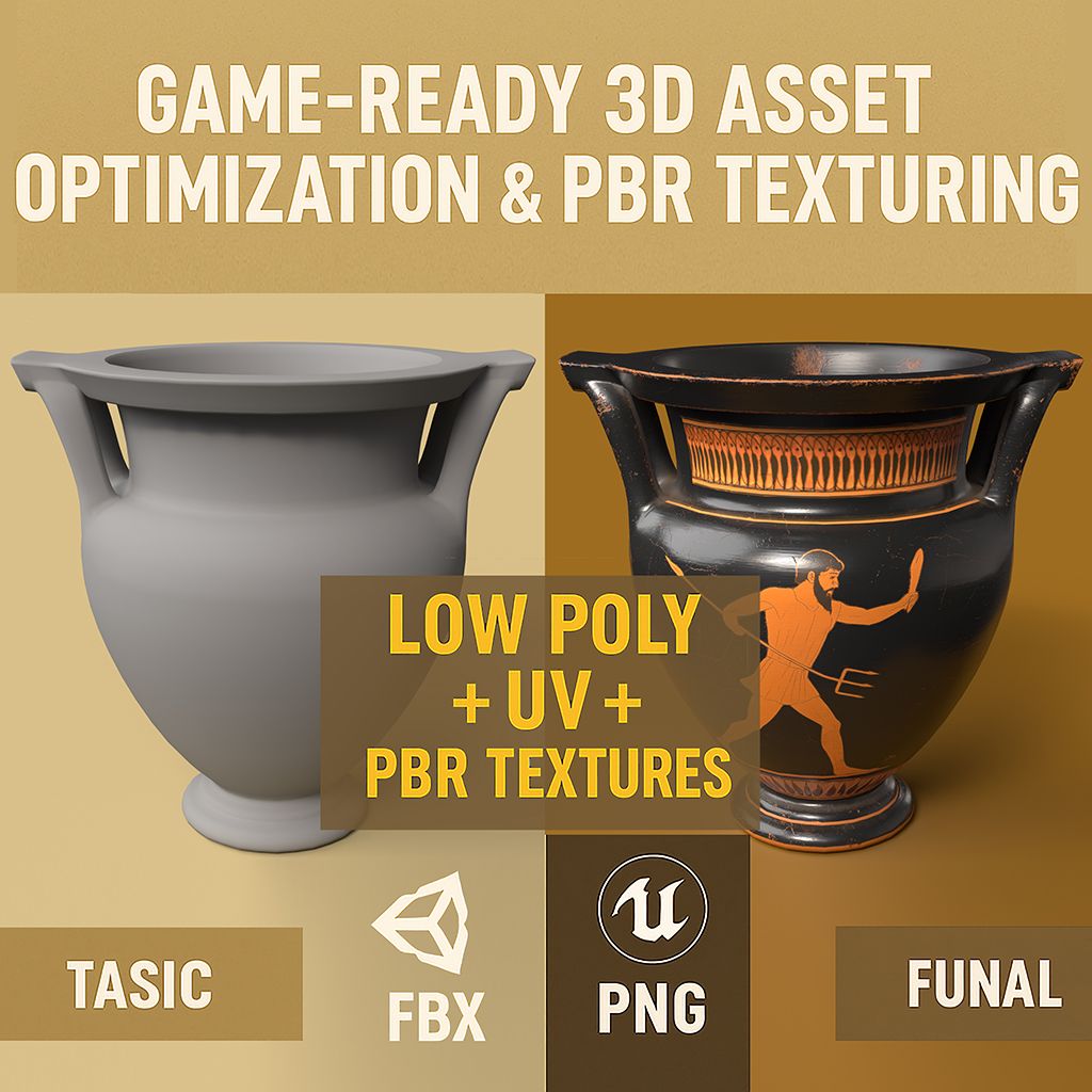 3D Asset Optimization & Texturing for Real-Time Ancient Greek Krater