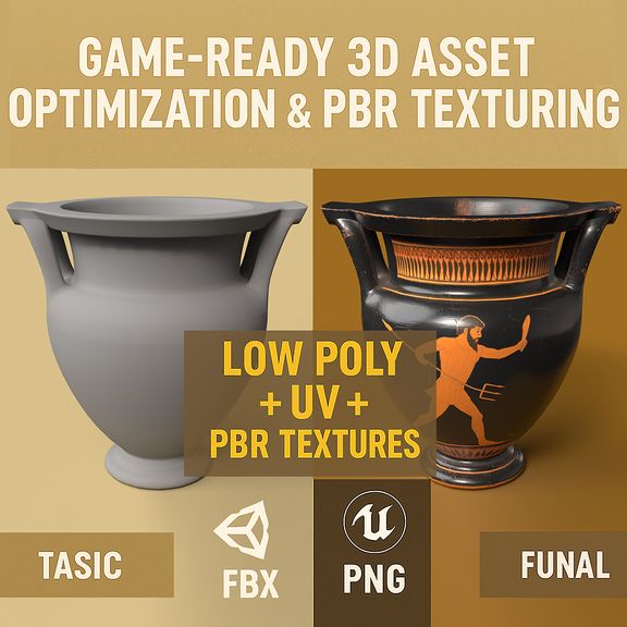 3D Asset Optimization & Texturing for Real-Time Ancient Greek Krater