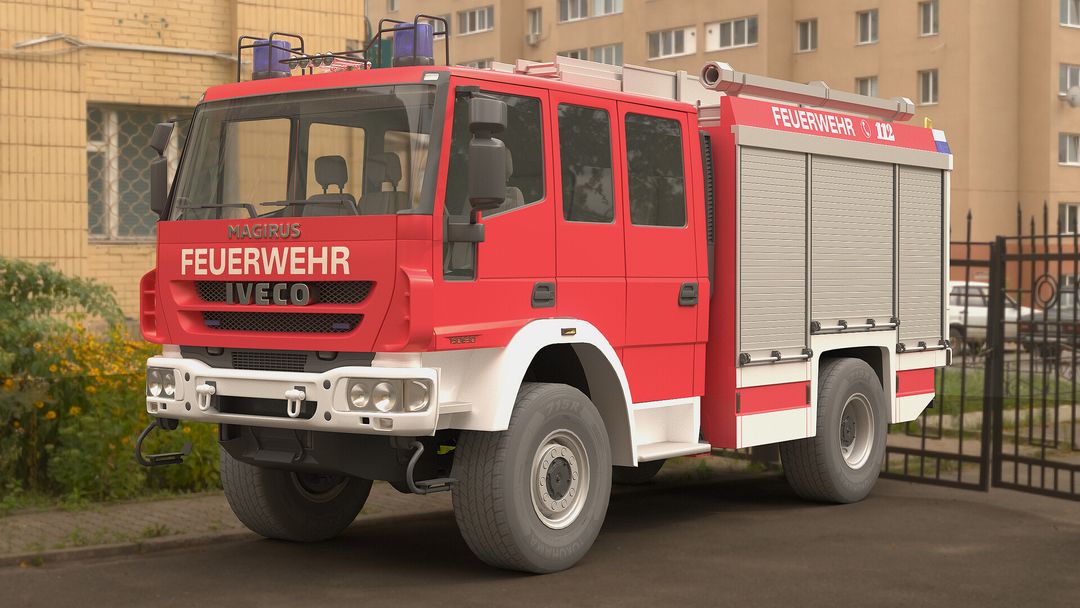 my 3d model fire truck Iveco Magirus