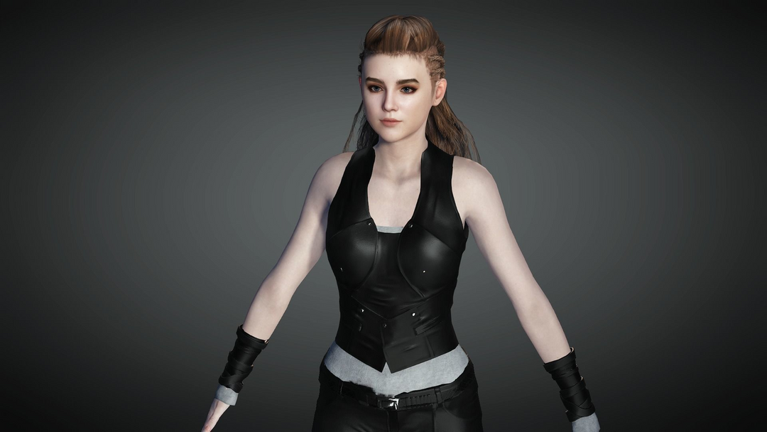 3d female rigged character