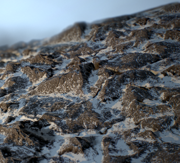 Snowy rocks material