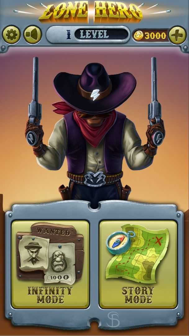 Western Style Interface Design for ”Mr. Lone Hero” Mobile Game