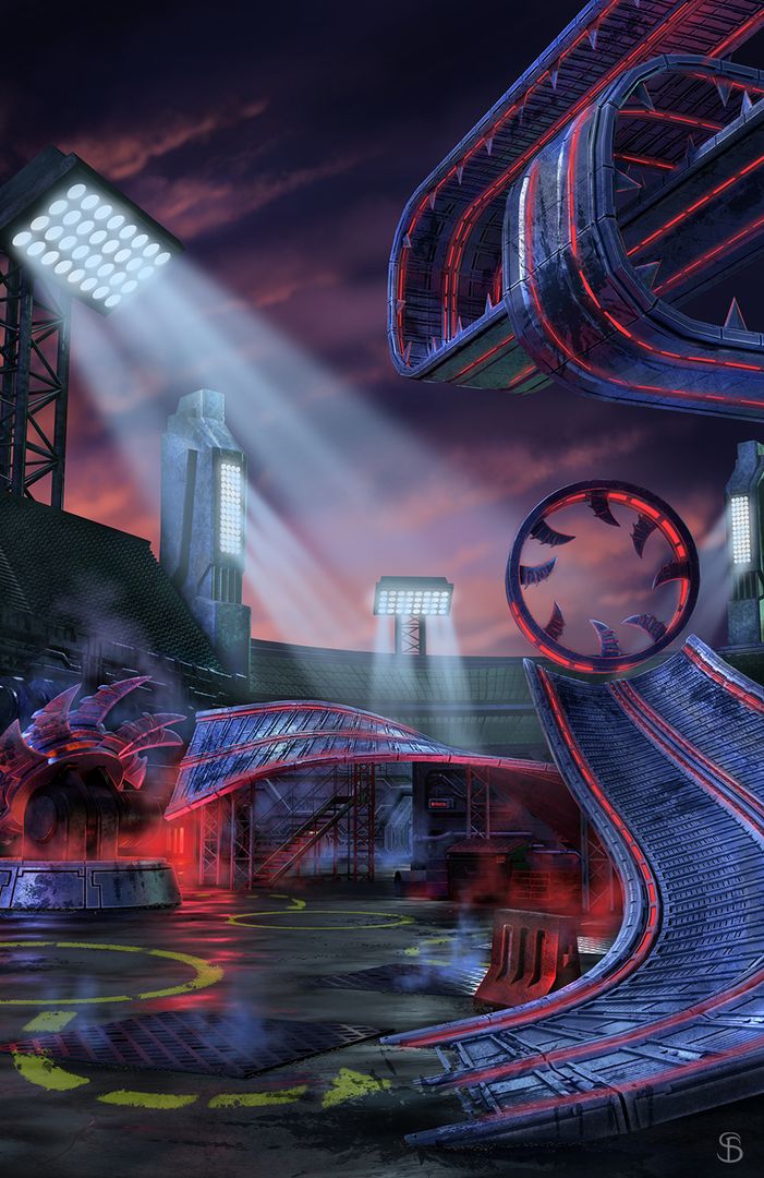 Cyber Sci-Fi Environment Art for Mobile Game