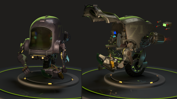 Procedural robot, materials and vfx