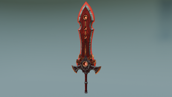 Hand Painted Low-Poly Fantasy Sword