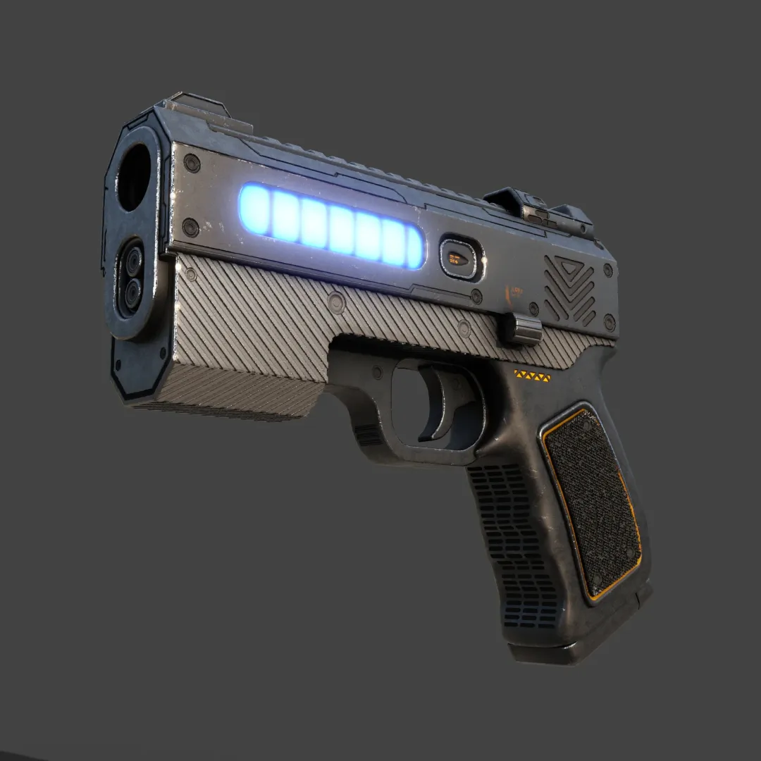 Pulse-9 Compact Plasma Pistol Low-poly 3D model