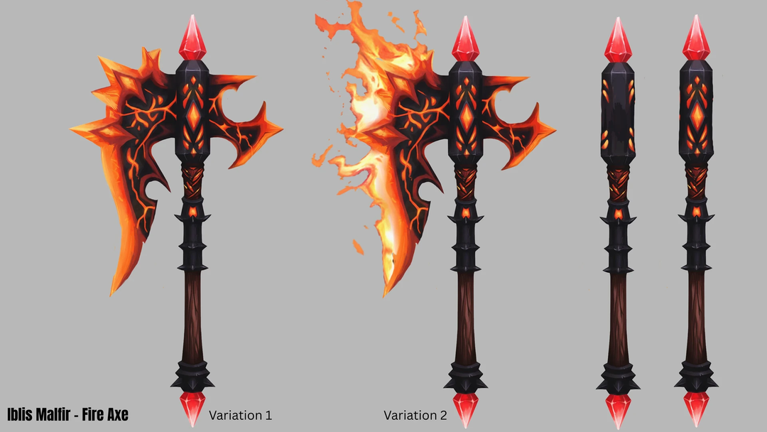 Fire axe weapon concept - Iblis Malfir