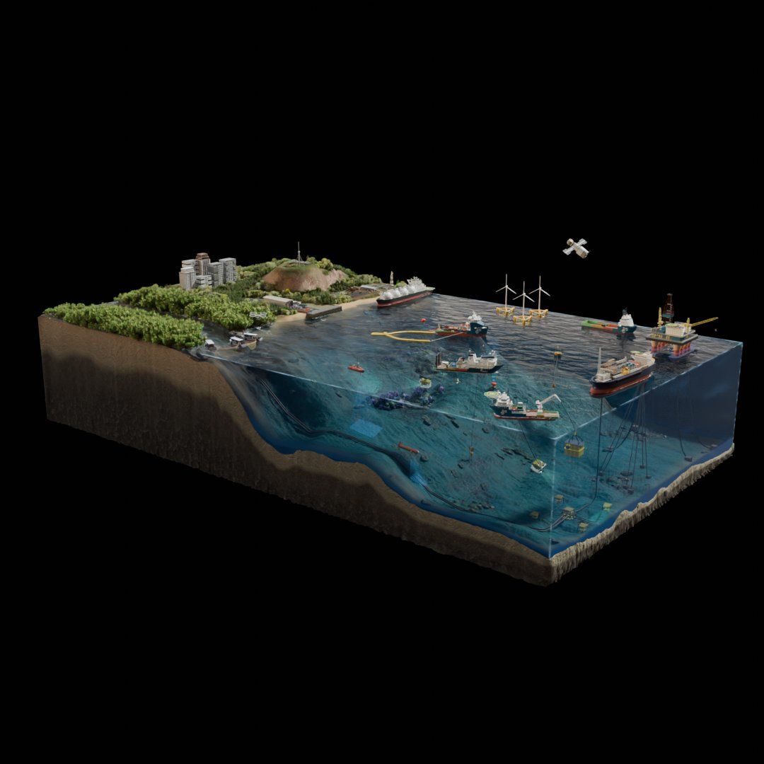 Model of the Ocean with a ship (Oncean Pact)