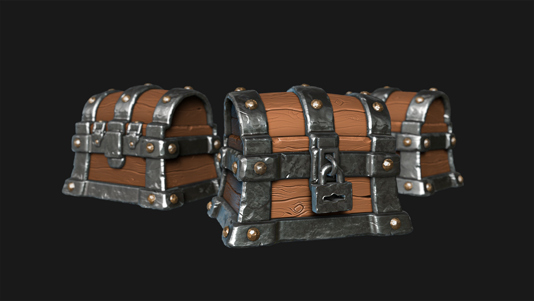 Stylized Medieval Treasure Chest — Game-Ready Asset