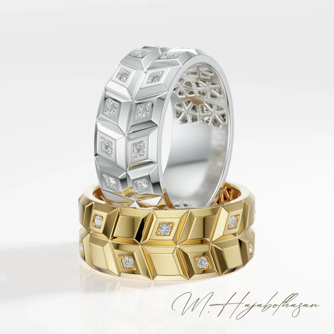 Modern Diamond Band Ring | 3D Jewelry Design | CAD to Reality