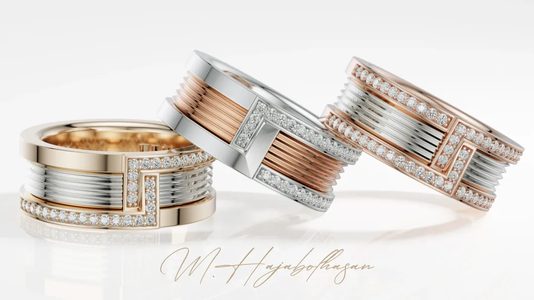 Eclipse Line Ring-Luxury Unisex Diamond Band (3D Jewelry Model)