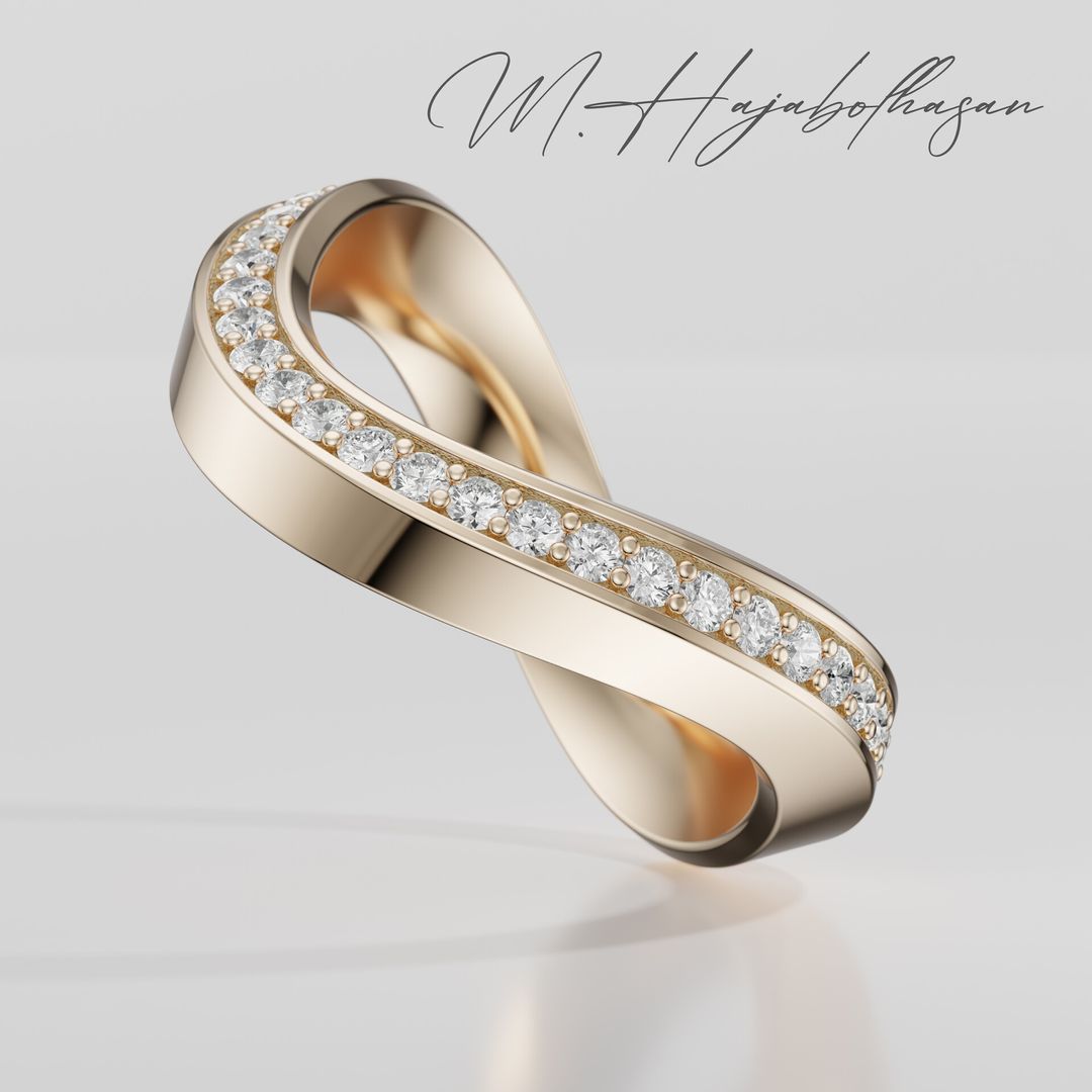 Curved Gold Ring | 3 Variants | 3D Printable Jewelry Design