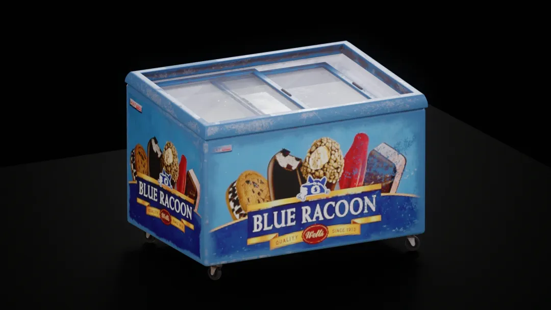 Worn Ice Cream Chest Freezer