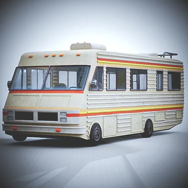 Classic RV Camper Van Realistic Blender 3D Model