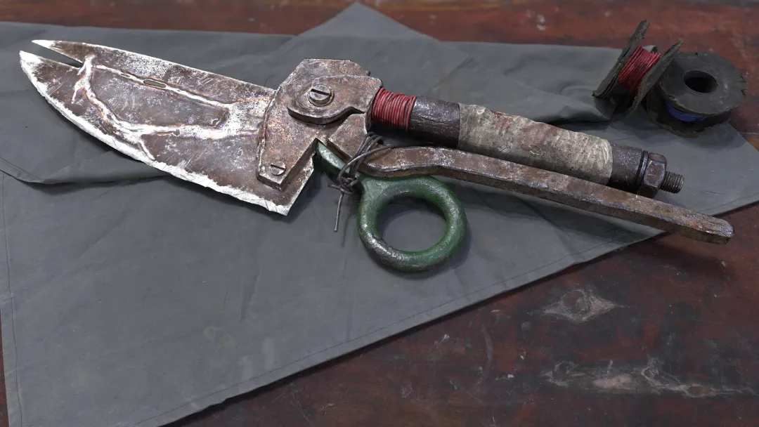 Post-Apocalyptic Industrial Shears | Game-Ready Melee Weapon