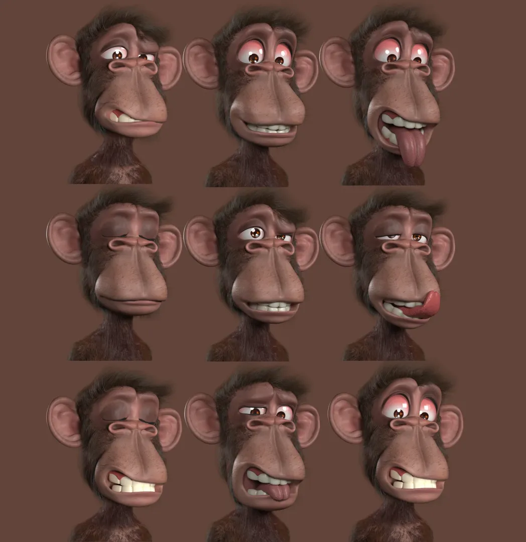 3D Monkey cartoon Style