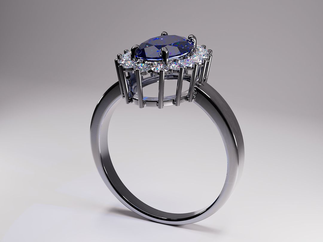 Tanzanite & Diamonds Ring – Jewelry CGI | Blender & Octane Render