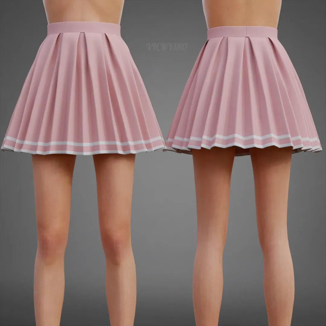 Tennis Pleated Mini Skirt 3D Clothing Model