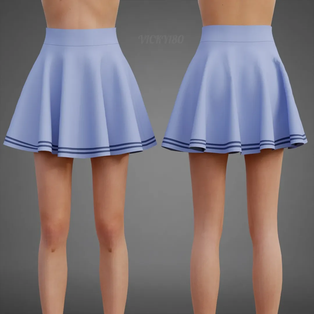 Circle-Cut Tennis Skirt - Mini Skirt Clothing