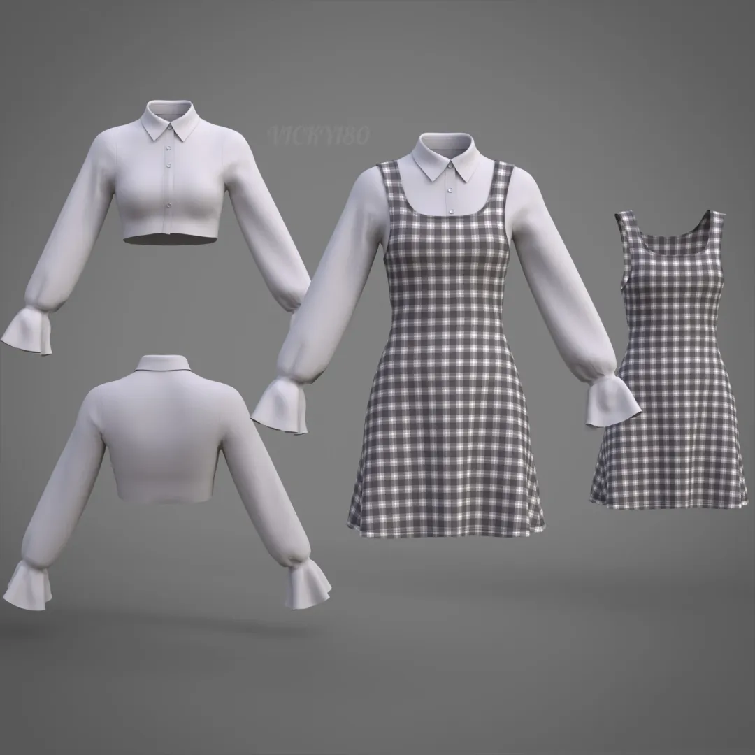Two Piece Office Clothing Model