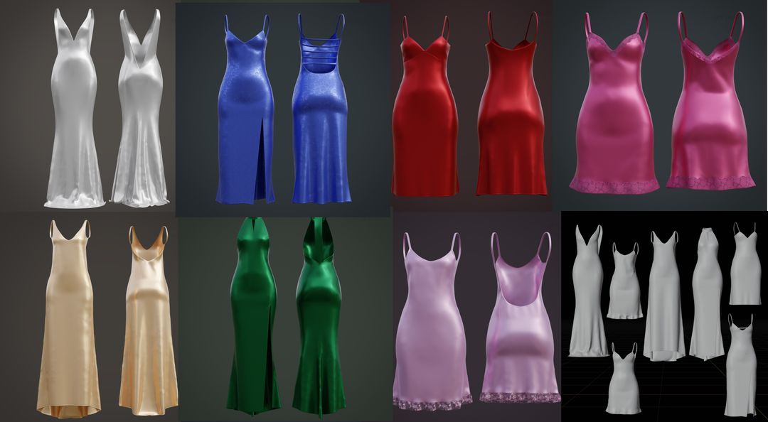 3D Silk Satin Slip Dress Collection – Party & Prom Gowns