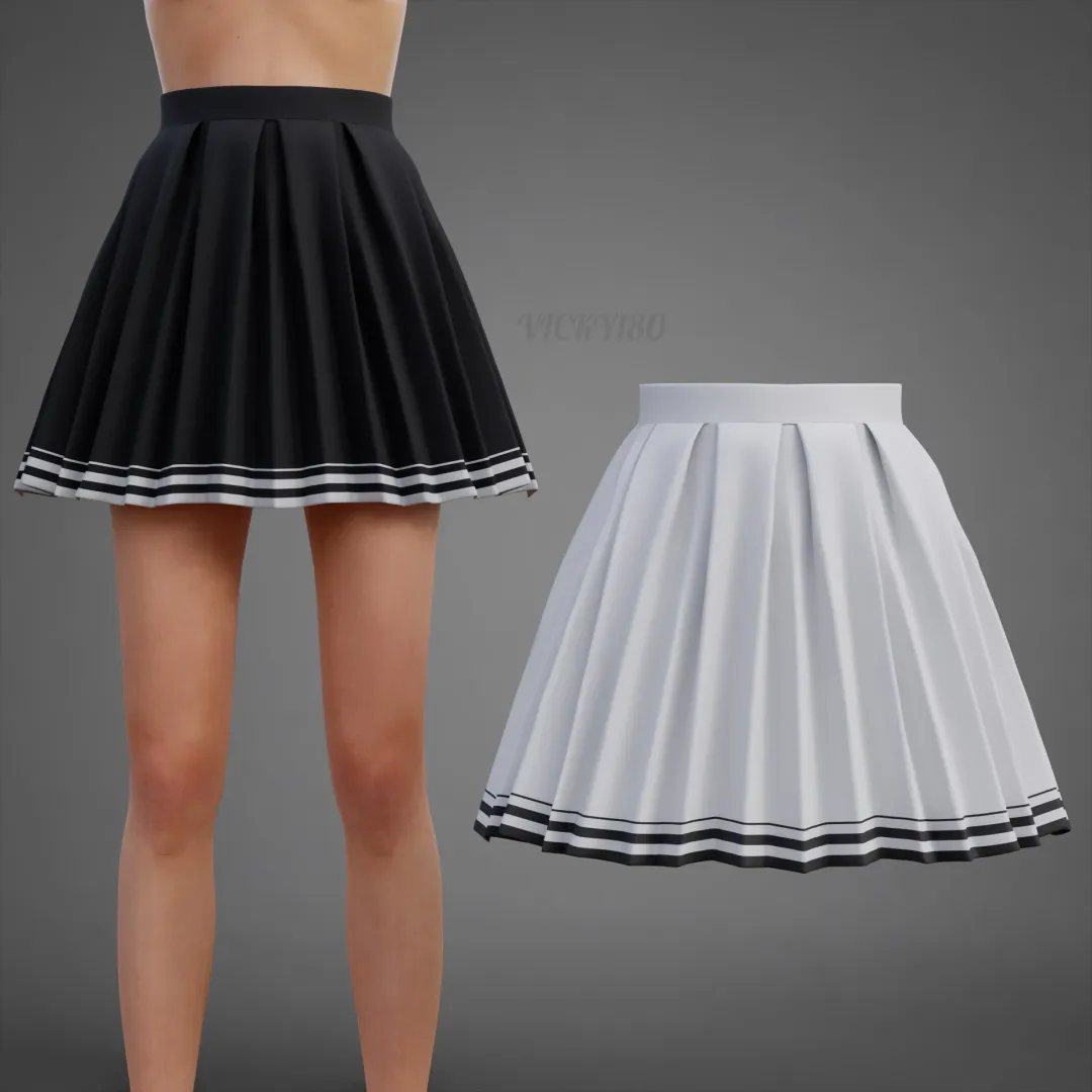 Tennis Pleated Mini-Skirt 3D Model