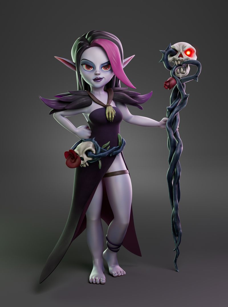 Nixie "The Dusk Rose" – Stylized 3D Character Design