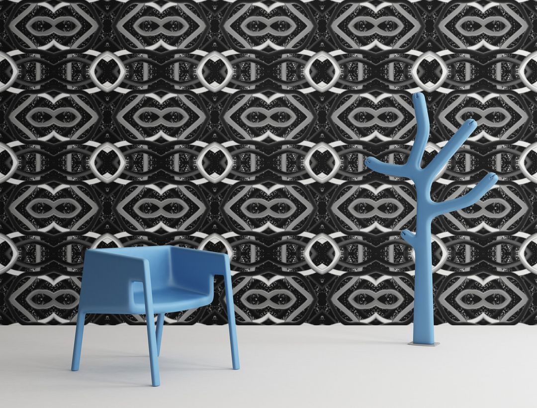 3D Black Abstract Background - Seamless Pattern