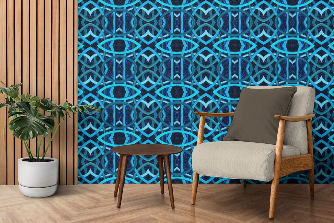 3D Blue Abstract Background - Seamless Pattern