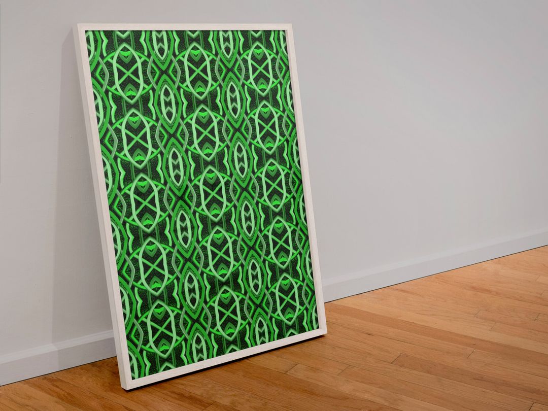 3D Green Abstract Background - Seamless Pattern