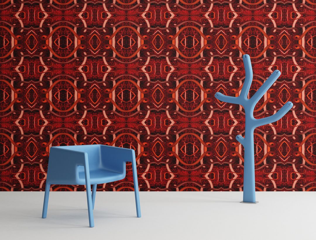 3D Red Abstract Background - Seamless Pattern