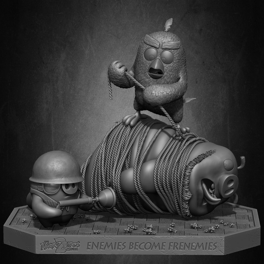 Red, Leonard, and the Pig Angry Birds Diorama