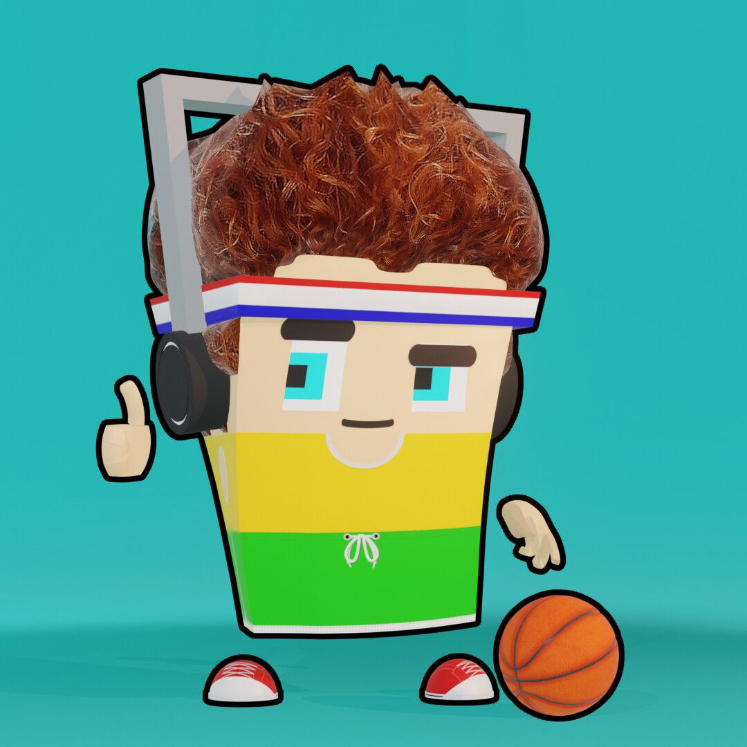 Gym Bro Animated Cuboid Character