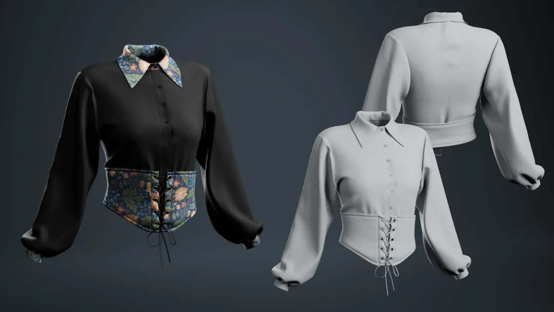 Garment | Women's Blouse with Corset
