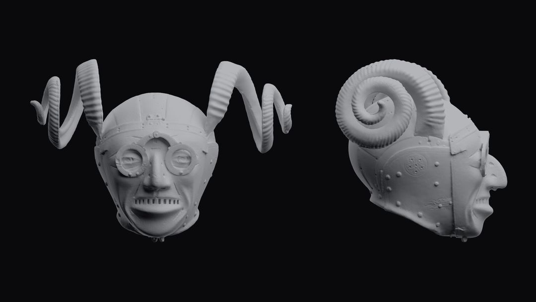 Horned Aviator Bust – 3D Print Ready