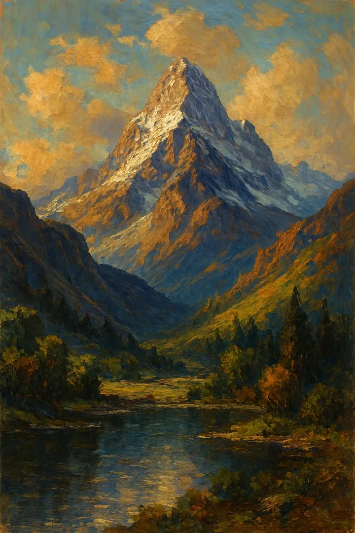 Golden Light Over the Silent Peak