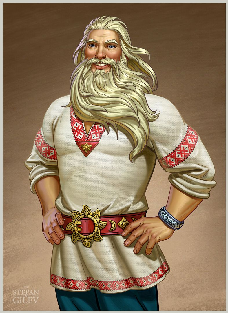 A grey-haired man. Росич.