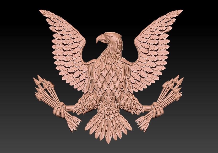 Eagle With Arrow 3D Model Print