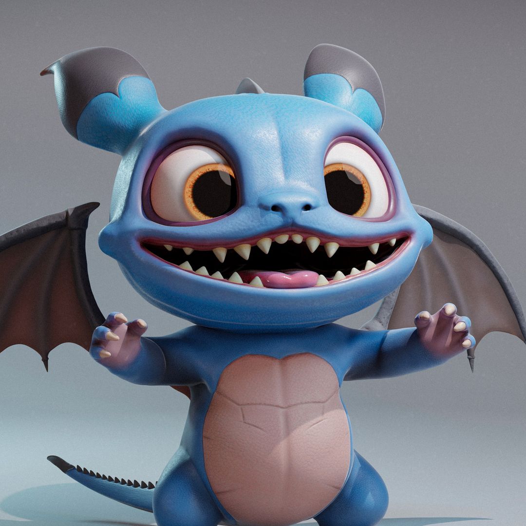 Cute Spooky Creature №0001 / Dragon / Bat / Pokemon-like / Stylized