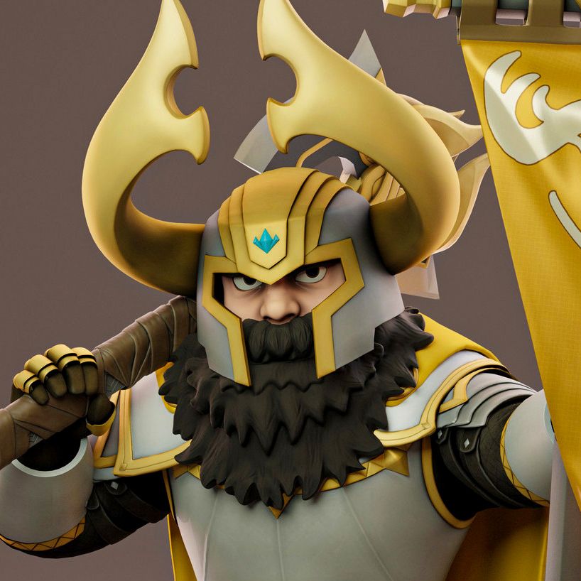 Golden Horn Dwarf 3d model
