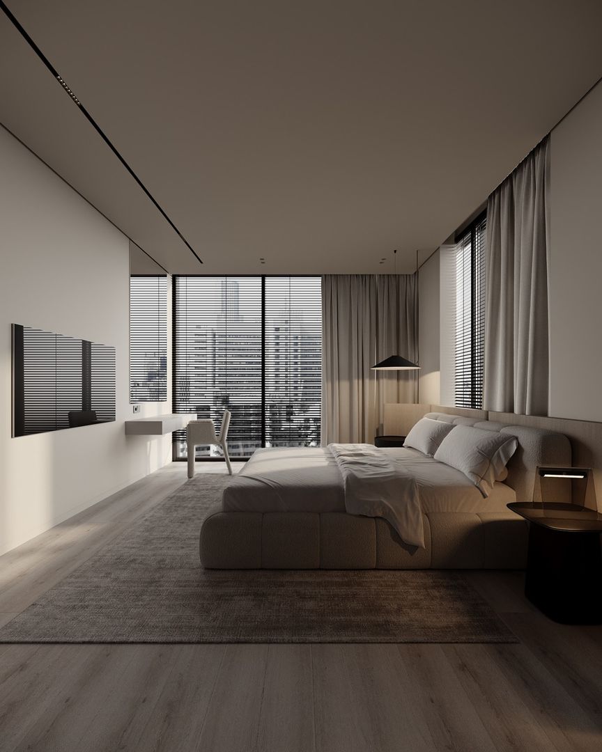 Contemporary Bedroom — 3D Interior Render