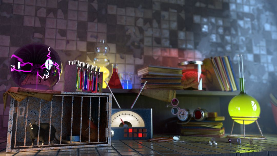 Scientist lab shading & lighting practice