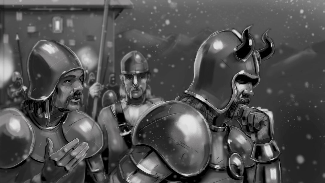 Storyboard frames from Dragons' of Winter's night.