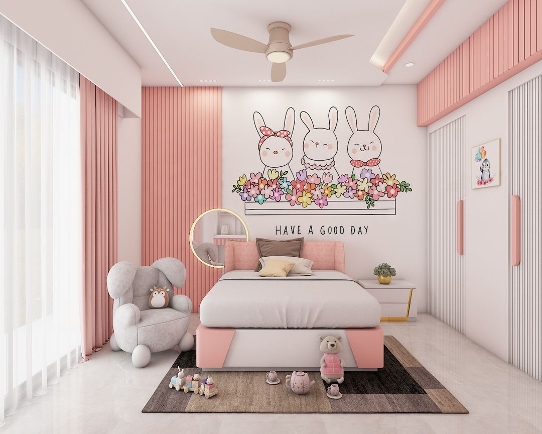 Cute Princess-Themed Kids Bedroom Interior Visualization