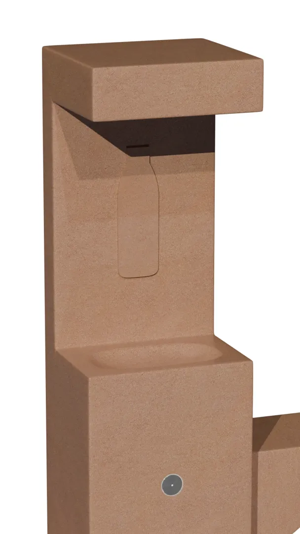 Global Industrial Bi-Level Outdoor Drinking Fountain – Rotocast Granite | 3D Product Model