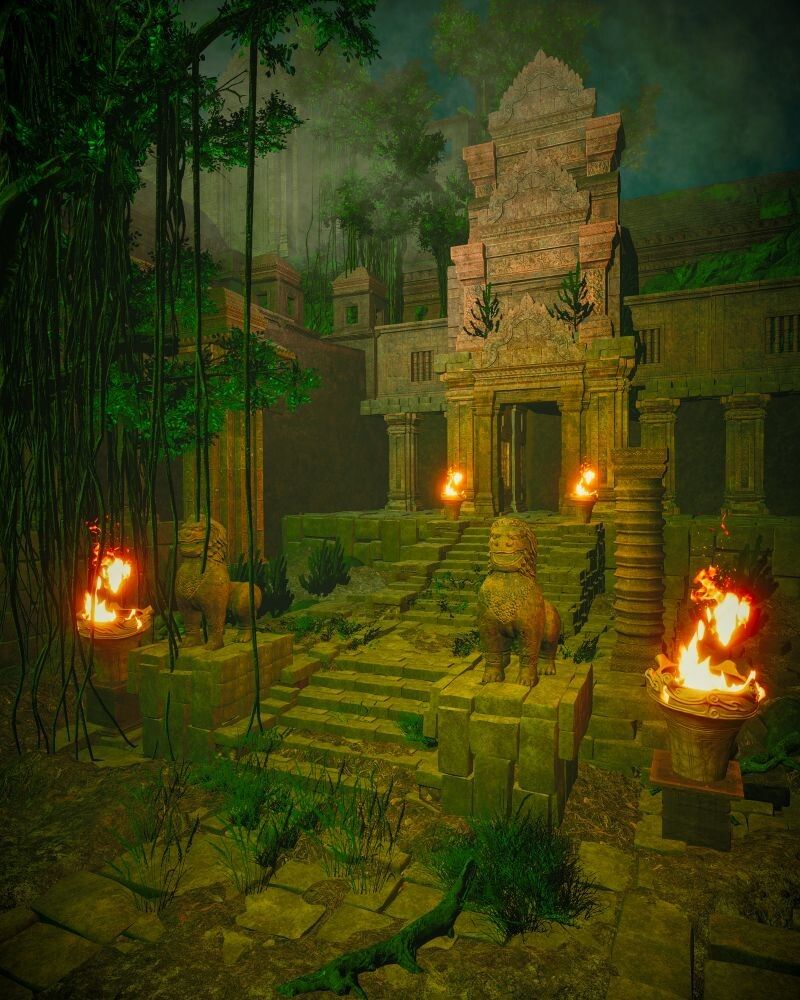 🛕 Temple Environment Project Completed! 🌄🧱