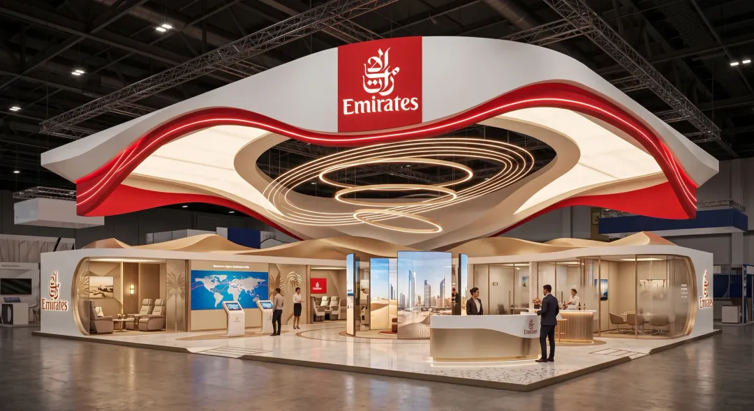 Emirates Airlines Exhibition Stand Design | 3D Booth Concept | 3ds Max + Blender