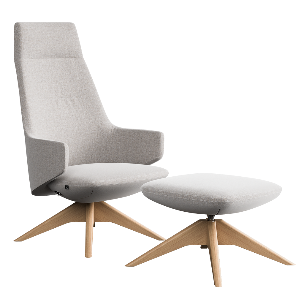 Lounge Chair & Ottoman — Product CGI