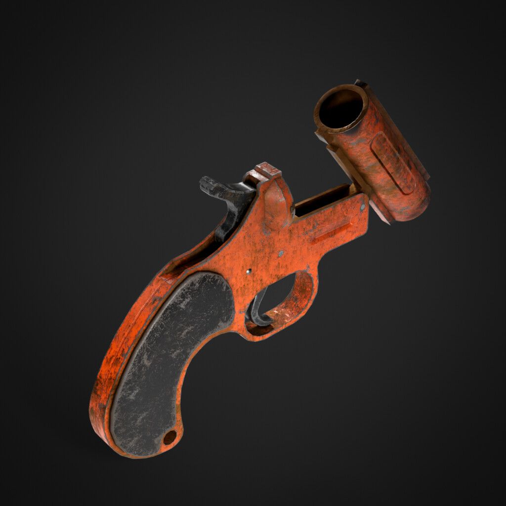 Flare Gun | 12-Gauge metallic and rusty