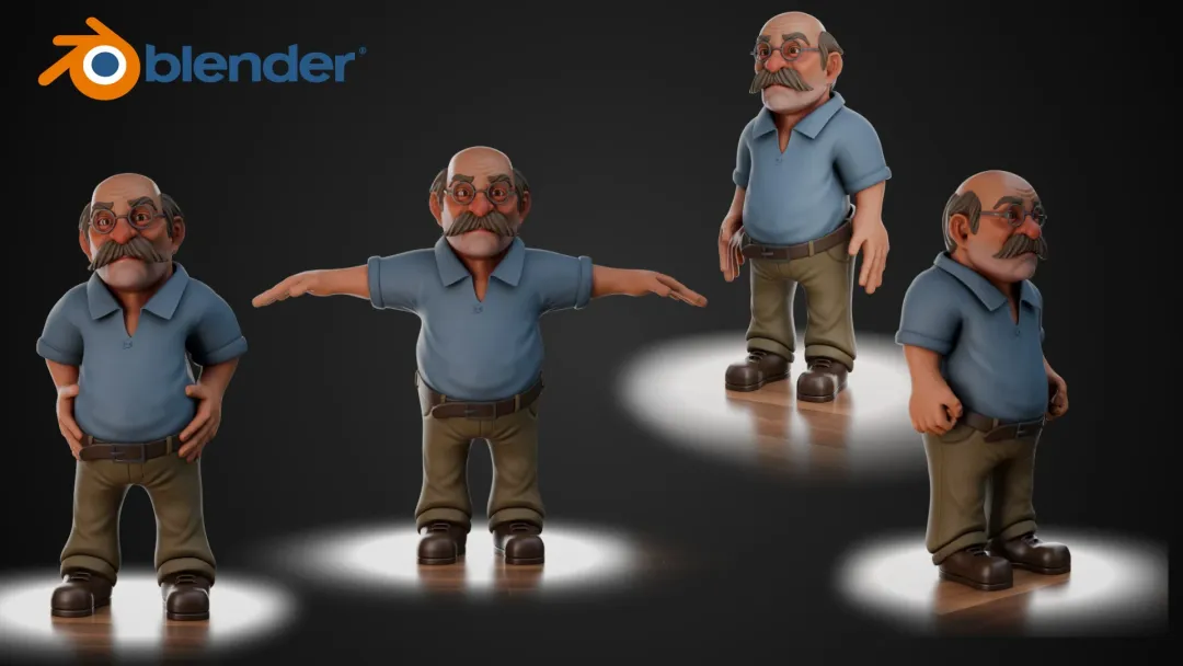 Styllized Old man in Blender3D